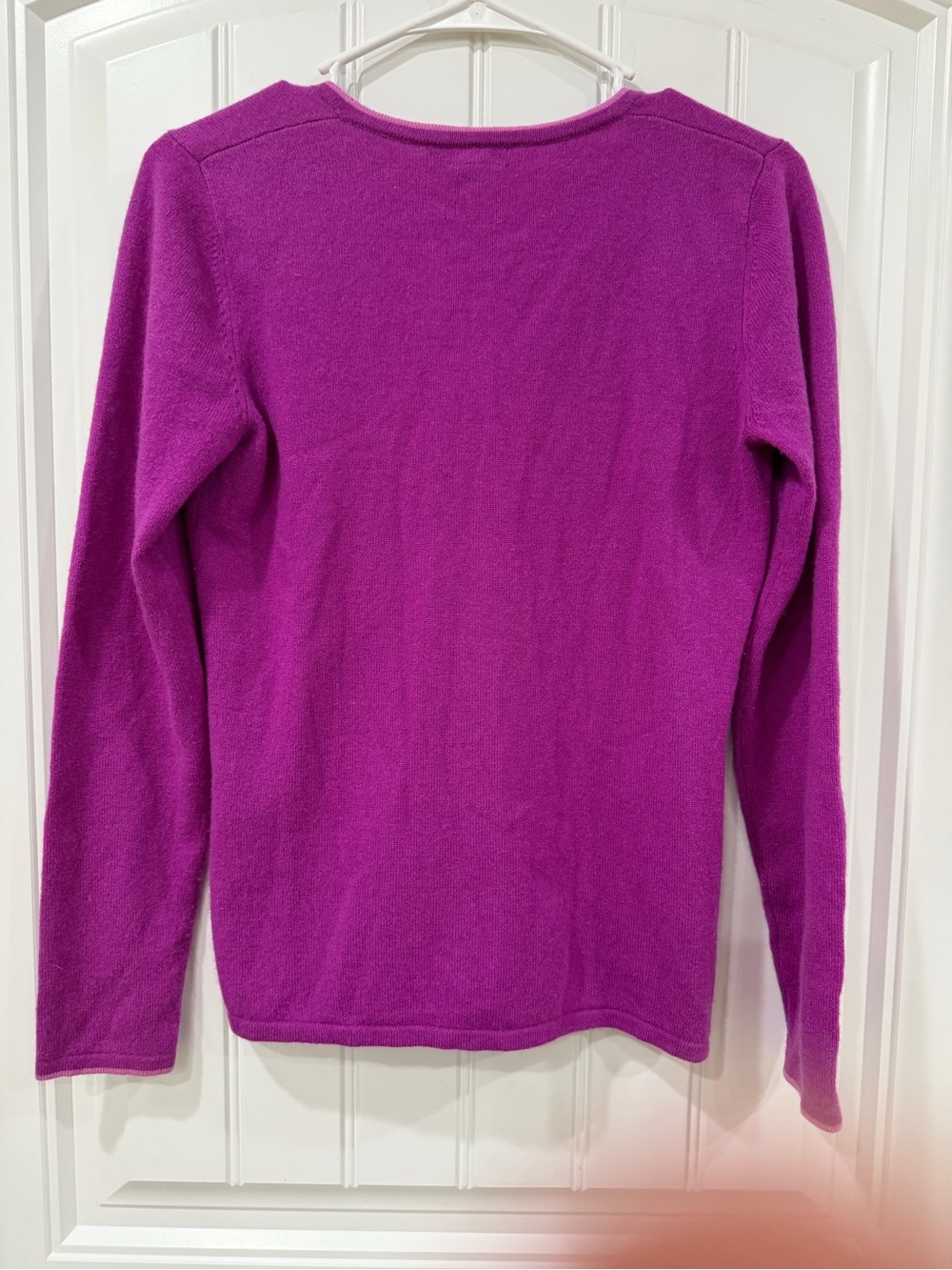 EUC Lauren Hansen Bright Magenta V-Neck Button Cardigan Cashmere - Picture 5 of 5
